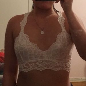White lace bralette